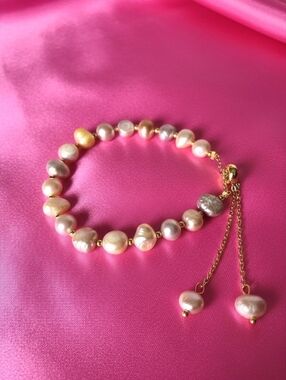 Freshwater Pearl Bracelet - Pink And Purple